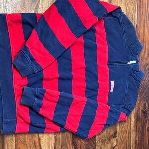 Vineyard Vines Red and Navy Striped Sweatshirt